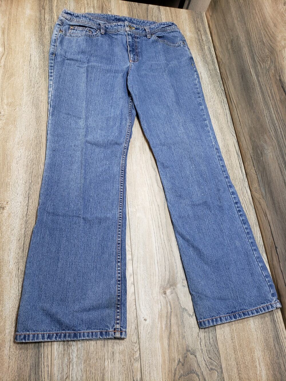 Liz Claiborne Women's Flare Mid Rise Denim Blue Jeans